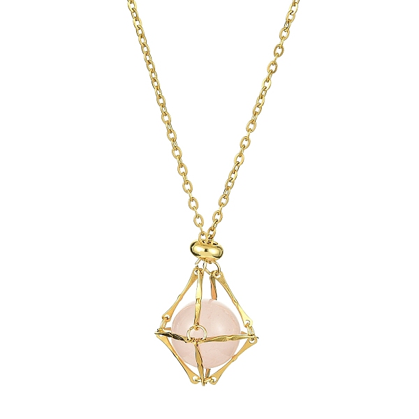 

PandaHall Crystal Cage Holder Necklace, Adjustable Brass Macrame Pouch Empty Stone Holder for Pendant Necklaces Making, with 304 Stainless...