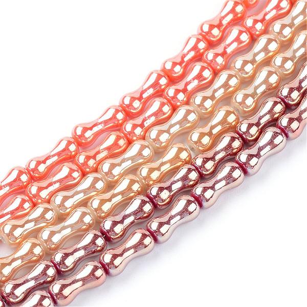 

PandaHall Electroplate Glass Bead Strands, Bone, Mixed Color, 8x3.5mm, Hole: 1mm, about 70pcs/strand, 21.9 inch Glass Others Multicolor