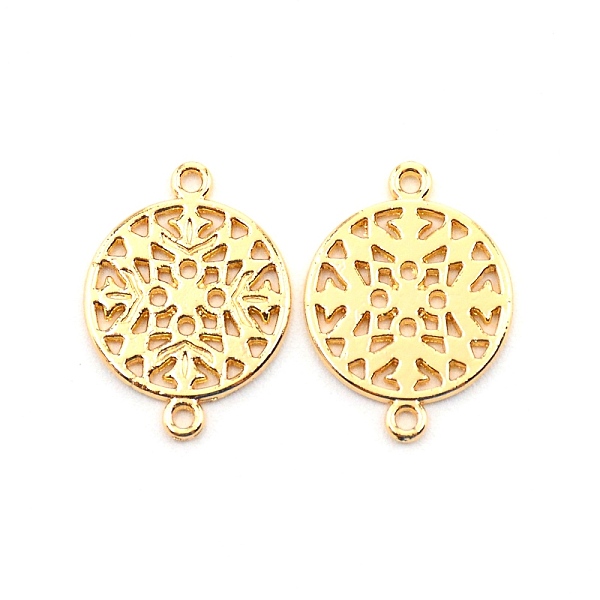 

PandaHall Baroque Style Zinc Alloy Connector Charms, Cadmium Free & Lead Free, Flat Round, Light Gold, 20x15x1mm, Hole: 1.2mm Alloy Flat...
