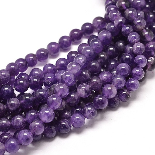 

PandaHall Natural Amethyst Round Bead Strands, 8mm, Hole: 1mm, about 49pcs/strand, 16 inch Amethyst Round