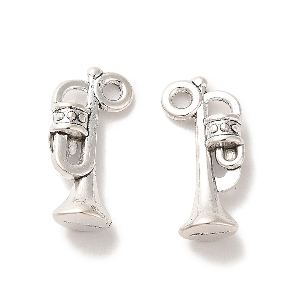 

PandaHall Tibetan Style Alloy Pendants, Trumpet Charm, Antique Silver, 19x9x5mm, Hole: 2mm, about 500pcs/500g. Alloy Others