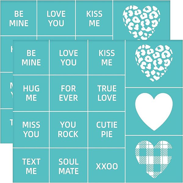 

PandaHall Self-Adhesive Silk Screen Printing Stencil, for Painting on Wood, DIY Decoration T-Shirt Fabric, Turquoise, Valentine's day Themed..., Green