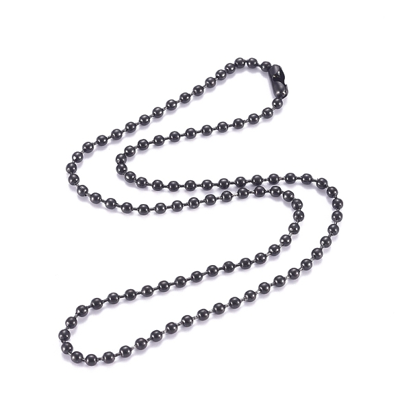 

PandaHall 304 Stainless Steel Ball Chain Necklace, with Ball Chain Connectors, Gunmetal, 17.7 inch(45mm), 3mm 304 Stainless Steel