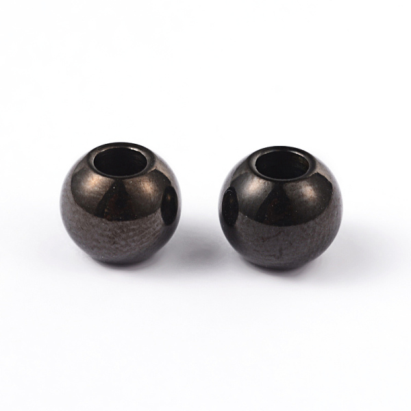 

PandaHall Round 304 Stainless Steel Beads, Electrophoresis Black, 8x7mm, Hole: 3mm 304 Stainless Steel Round