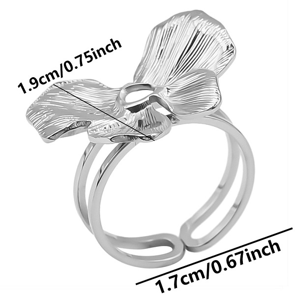 

PandaHall 304 Stainless Steel Butterfly Shape Cuff Rings, Open Ring Stainless Steel Butterfly