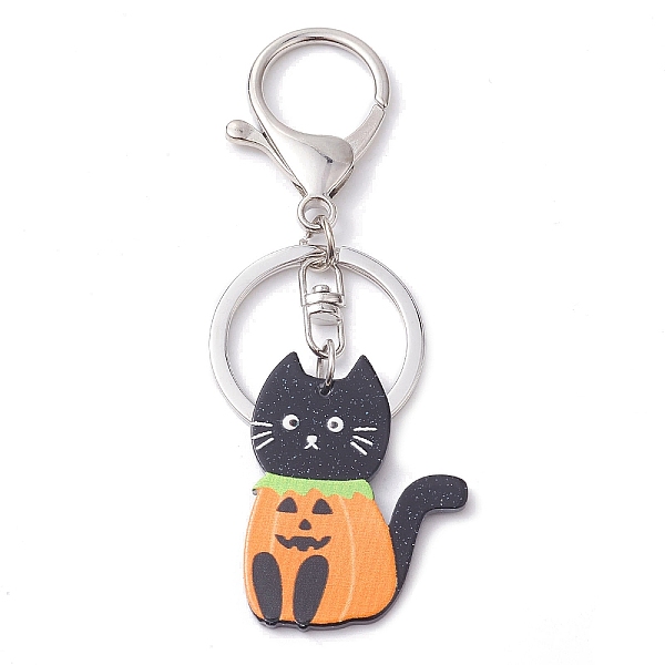 

PandaHall Alloy Acrylic Keychain Pendant, Cat, Black, 9.2cm Alloy+Acrylic Cat Shape Black