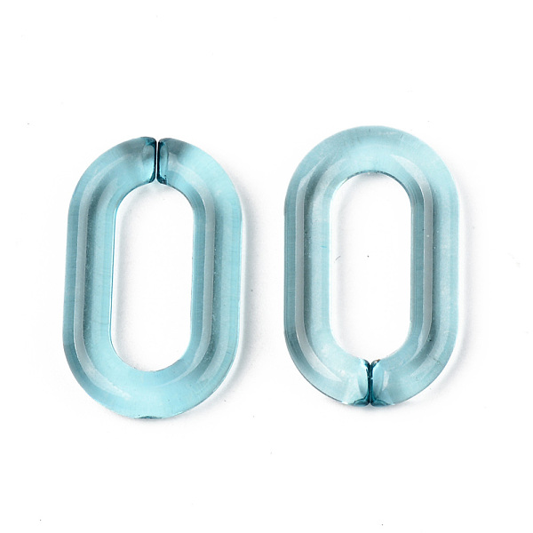 

PandaHall Transparent Acrylic Linking Rings, Quick Link Connectors, for Cable Chains Making, Unwelded, Oval, Pale Turquoise, 27x16.5x4.5mm..., Cyan