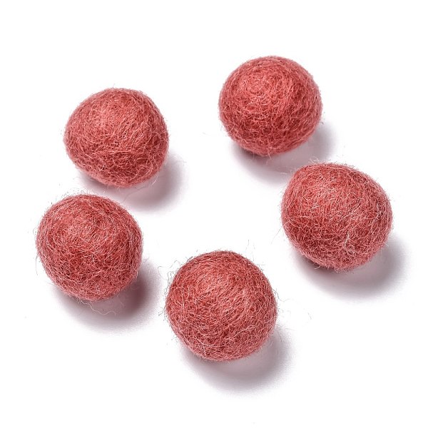 PandaHall Wool Felt Balls, Salmon, 18~22mm Wool Red