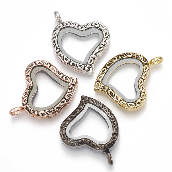 

PandaHall Alloy Magnetic Locket Pendants, with Glass, Heart, Mixed Color, 34x29x8mm, Hole: 5mm, Inner Measure: 16x20mm Alloy Heart..., Multicolor