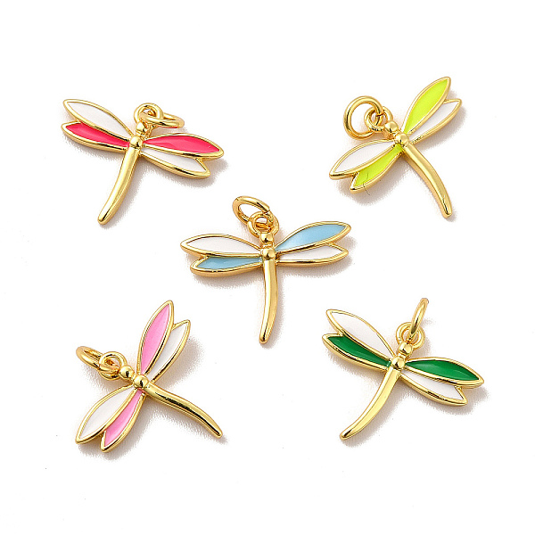 

PandaHall Rack Plating Brass Enamel Pendants, with Jump Rings, Long-Lasting Plated, Lead Free & Cadmium Free, Real 18K Gold Plated..., Multicolor