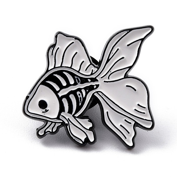 

PandaHall Alloy Enamel Brooches, Enamel Pin, with Clutches, Goldfish, Electrophoresis Black, White, 24x27.5x9.5mm, Pin: 1.2mm Alloy+Enamel...