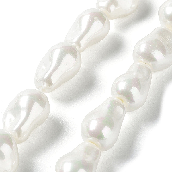 

PandaHall Electroplated Shell Pearl Beads Strands, Nuggets, WhiteSmoke, 21~22.5x14.5~15.5x13~13.5mm, Hole: 1.2mm, about 19pcs/strand..., White