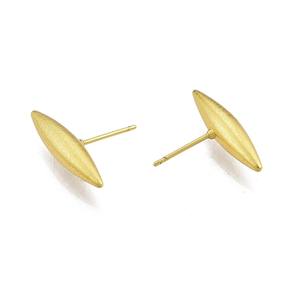 

PandaHall Rack Plating Brass Horse Eye Stud Earrings for Women, Nickel Free, Matte Gold Color, 22.5x5mm, Pin: 0.6mm Brass Horse Eye