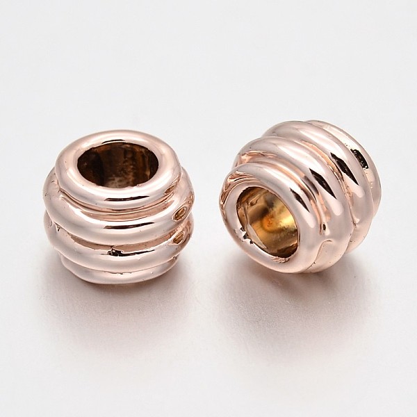 

PandaHall Cadmium Free & Nickel Free & Lead Free Alloy European Beads, Long-Lasting Plated, Large Hole Rondelle Beads, Rose Gold, 8x7mm...