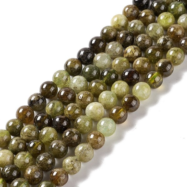 PandaHall Natural Garnet Beads Strand, Round, 6.5mm, Hole: 0.9mm, about 60pcs/strand, 15.55''(39.5cm) Garnet Round