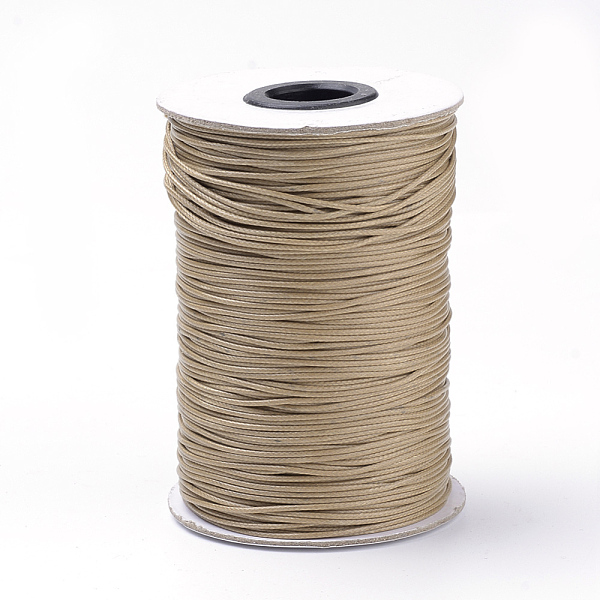 

PandaHall Braided Korean Waxed Polyester Cords, Tan, 0.8mm, about 87.48 yards(80m)/roll Waxed Polyester Cord Orange