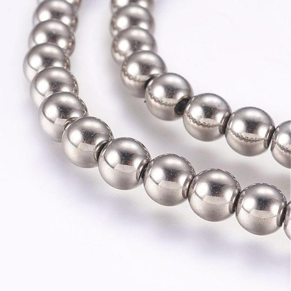 

PandaHall Electroplate Non-magnetic Synthetic Hematite Bead Strands, Round, Platinum Plated, 6mm, Hole: 1mm, about 72pcs/strand, 15.9 inch...