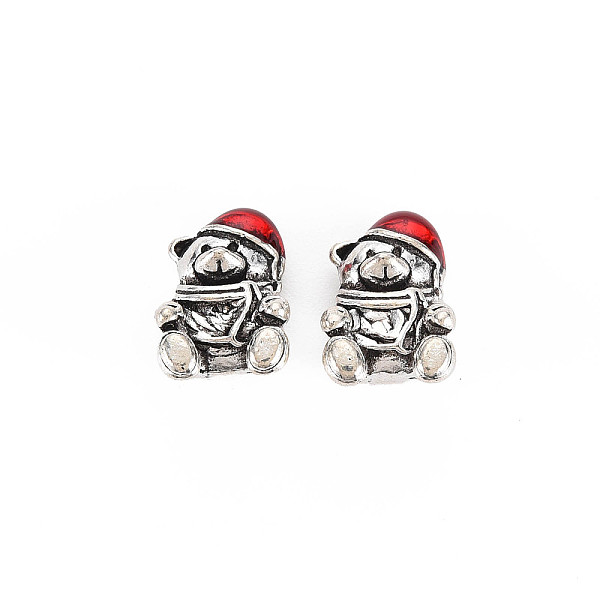 

PandaHall Rack Plating Alloy Enamel European Beads, Large Hole Beads, Cadmium Free & Nickel Free & Lead Free, Bear, Antique Silver, Red...