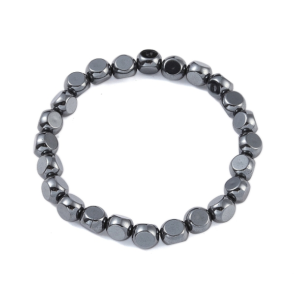 

PandaHall Faceted Round Synthetic Non-Magnetic Hematite Stretch Bracelets for Men, Inner Diameter: 2-5/8 inch(6.7cm) Non-magnetic Hematite