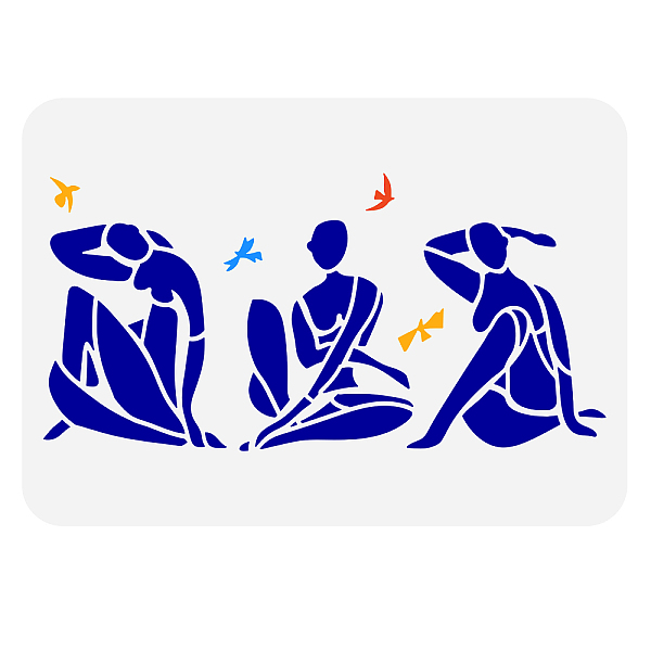 

PandaHall FINGERINSPIRE Matisse Lady Stencil 11.7x8.3 inch Vintage Women Painting Stencil Plastic 3 Style Lady & Birds Pattern Stencil...