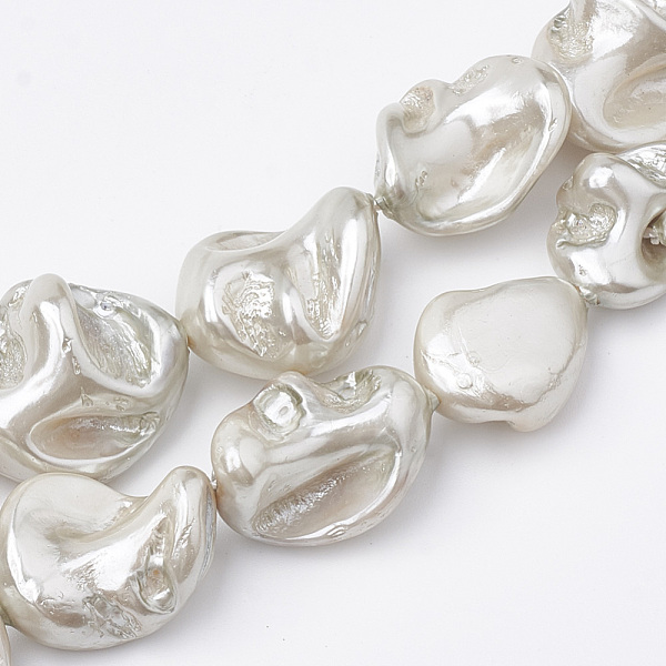

PandaHall Shell Pearl Beads Strands, Polished, Nugget, WhiteSmoke, 15~25x10~26x5~16mm, Hole: 1mm, about 18pcs/strand, 14.96 inch Shell Pearl..., White