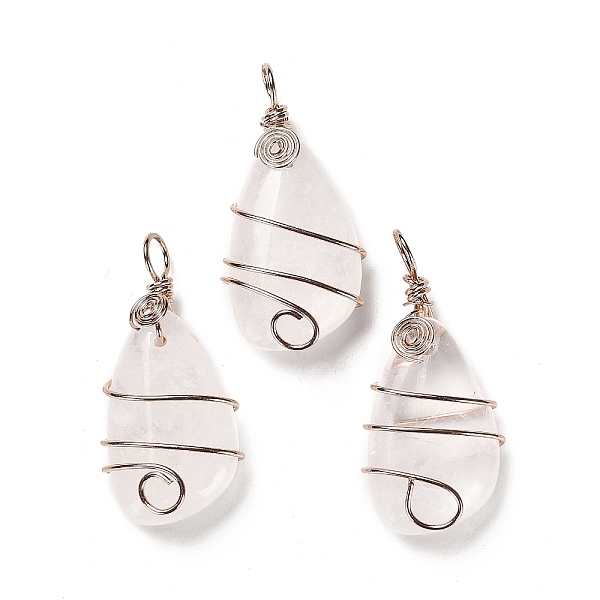 

PandaHall Natural Quartz Crystal Pendants, Rock Crystal Pendants, Rack Plating Brass Wire Wrapped Gems Teardrop Charms, Cadmium Free & Lead...