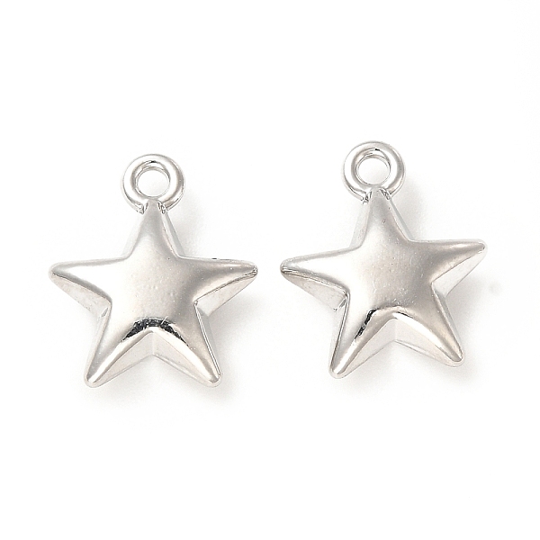 

PandaHall Rack Plating Alloy Charms, Cadmium Free & Lead Free, Star, Platinum, 14.5x12x4.5mm, Hole: 1.6mm Alloy Star