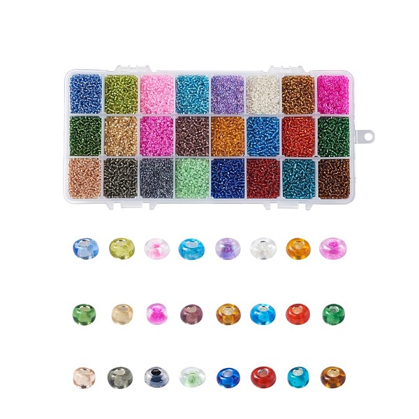 

PandaHall 12/0 Glass Seed Beads, Round, Mixed Color, 21.8x11x3cm Glass Multicolor