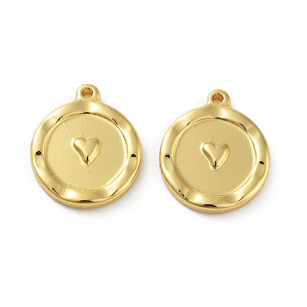 

PandaHall 304 Stainless Steel Pendants, Flat Round Charm, Real 18K Gold Plated, Heart, 18x15x2.5mm, Hole: 1.5mm 304 Stainless Steel Heart