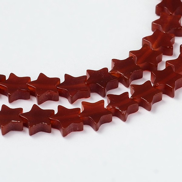 

PandaHall Natural Carnelian Star Bead Strands, for Energy Stabilization, 10x3.5mm, Hole: 1mm, about 44pcs/strand, 15.3 inch Carnelian Star