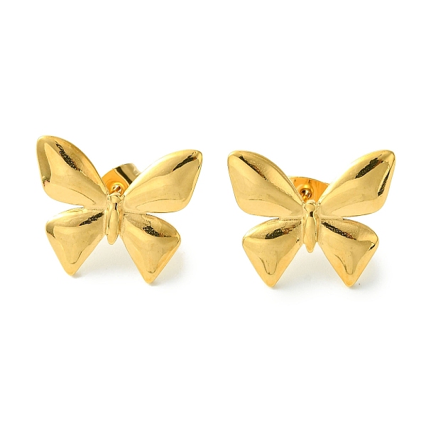 

PandaHall Vacuum Plating 304 Stainless Steel Stud Earrings for Women, Butterfly, Golden, 16.5x19.7mm 304 Stainless Steel Butterfly