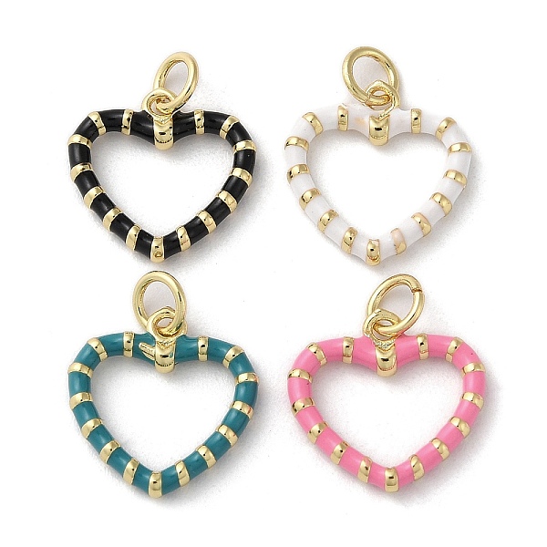

PandaHall Brass Enamel Pendants, with Jump Ring, Long-Lasting Plated, Lead Free & Cadmium Free, Real 18K Gold Plated, Heart Charm, Mixed..., Multicolor