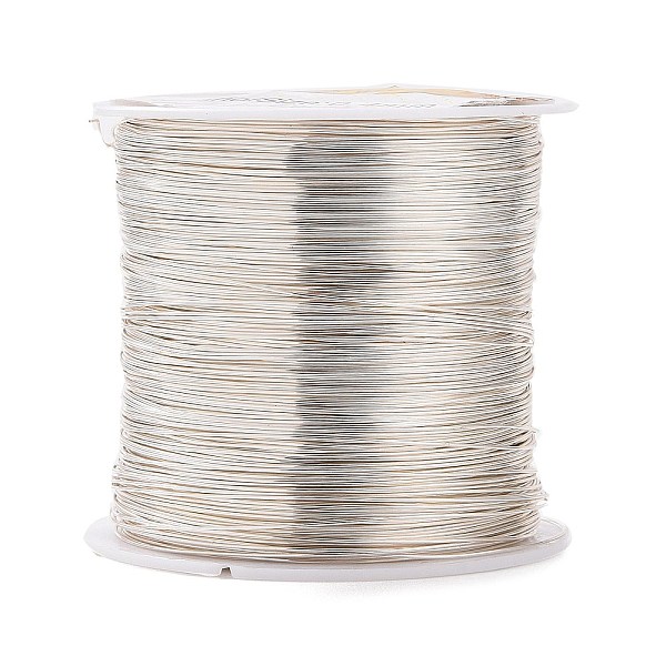 

PandaHall Round Copper Wire Copper Beading Wire for Jewelry Making, Long-Lasting Plated, Silver Color Plated, 26 Gauge, 0.4mm, about 124.67...