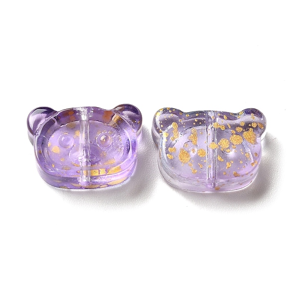 

PandaHall Transparent Glass Beads, with Gold Foil, Bear, Mixed Color, 10x14x5mm, Hole: 1.2mm Glass Bear Multicolor