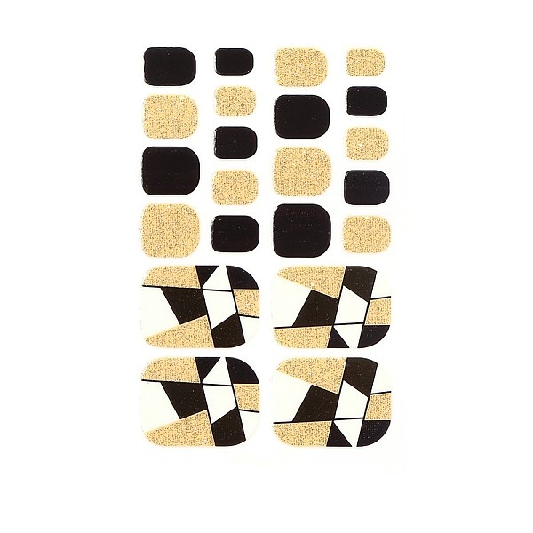 

PandaHall Full Cover Toe Nail Art Stickers, Self Adhesive, with Glitter Powder, Nail Art Decoration for Women, Geometric Pattern, Goldenrod..., Gold