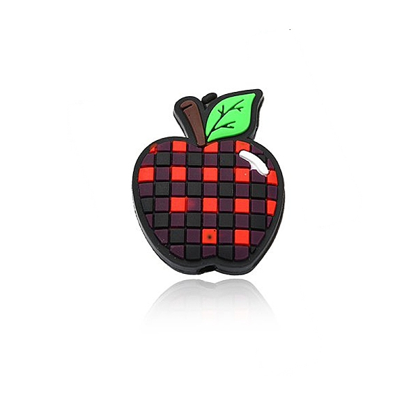 Plaid Apple Silicone Focal Beads