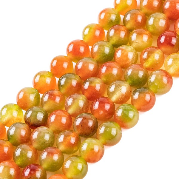 

PandaHall Natural Malaysia Jade Beads Strands, Round, Dyed, Goldenrod, 8mm, Hole: 1mm, about 48pcs/strand, 15 inch Malaysia Jade Round Gold