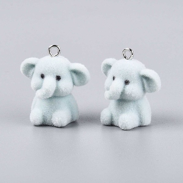 Flocky Animal Resin Pendants