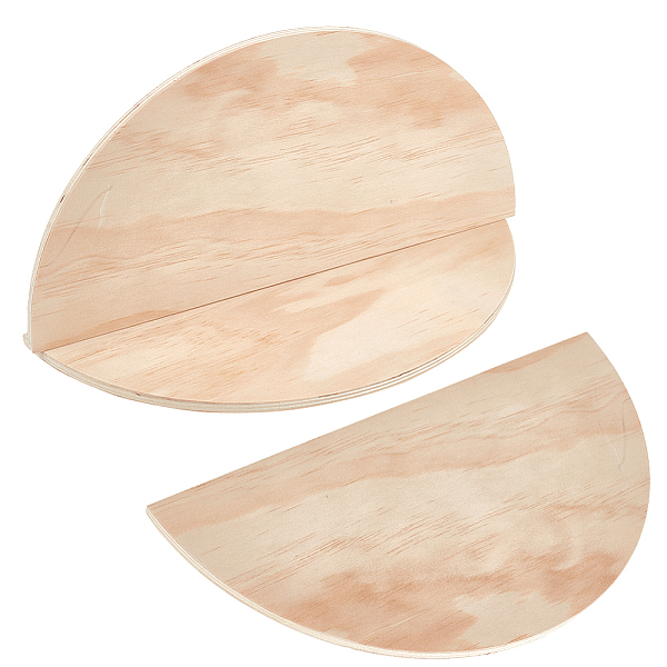 

PandaHall Unfinished Wooden Sheets, Half Round, 15x30x0.7cm Wood Half Round Orange