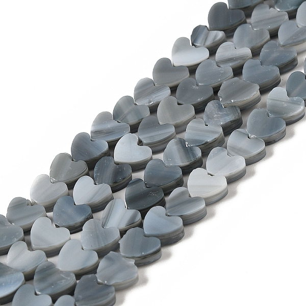 

PandaHall Handmade Lampwork Beads Strands, Heart, Gray, 6x6x2~2.5mm, Hole: 1mm, about 77pcs/strand, 15.75''~16.14''(40~41cm) Lampwork Heart...