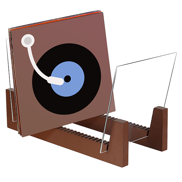 

PandaHall AHANDMAKER Vinyl Record Storage Holder, Acrylic Vinyl Album Display Stand with Wood Base - Holds Up to 50 Albums, Desktop Vinyl...