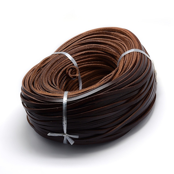 

PandaHall Leather Cords, Flat, Saddle Brown, 5x3mm Leather Flat