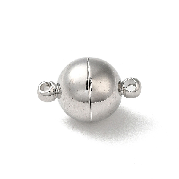 

PandaHall Brass Magnetic Clasps, Ball, Platinum, 16x10mm, Hole: 1.5mm Brass Round