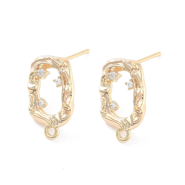 

PandaHall Brass Micro Pave Cubic Zirconia Stud Earring Findings, Real 18K Gold Plated, 15x9mm, Hole: 1.2mm, Pin: 0.8mm Brass+Cubic Zirconia...
