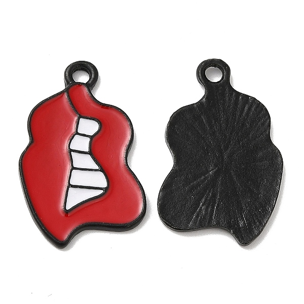 

PandaHall Alloy Enamel Pendants, Long-Lasting Plated, Cadmium Free & Nickel Free & Lead Free, Lip Charm, Electrophoresis Black..., Red