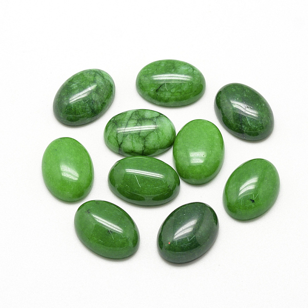 

PandaHall Natural Malaysia Jade Cabochons, Oval, Green, 10x8x4~5mm Malaysia Jade Oval Green