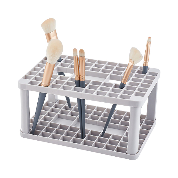 

PandaHall Plastic Cosmetic Brush Storage Stands, for Makeup Brush Holder, Gray, 13x20x10cm Plastic Rectangle Gray