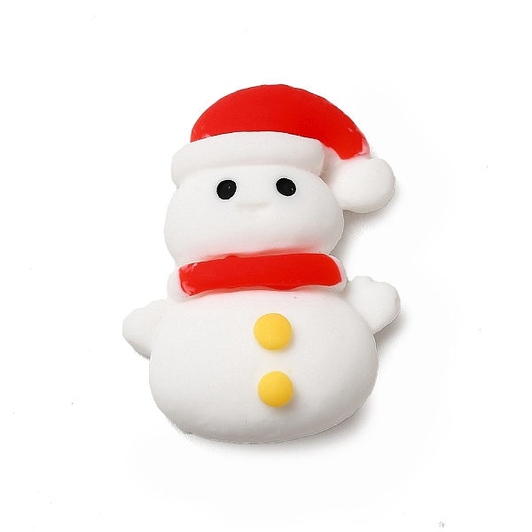 

PandaHall Christmas Theme Opaque Resin Cabochons, Snowman Pattern, 26x21x8mm Resin Snowman