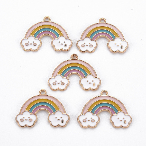 

PandaHall Alloy Enamel Pendants, Cadmium Free & Nickel Free & Lead Free, Rainbow, Light Gold, Colorful, 18x25x1mm, Hole: 1.8mm Alloy+Enamel...