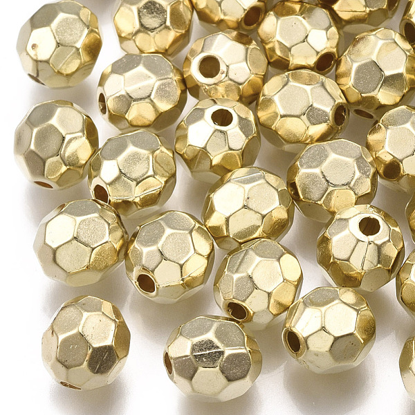 

PandaHall CCB Plastic Beads, Faceted, Round, Light Gold, 7.5x7.5x7.5mm, Hole: 1.8mm Plastic Round